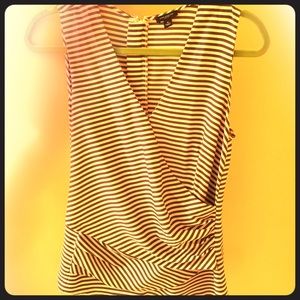 Grey and white striped Ann Taylor top 6